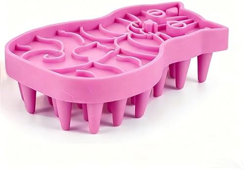 Pet Bath & Massage Brush,Pet Grooming Brush,Soft Rubber Scrubber for Brushing,Massaging,Bathing,Shampooing and Reducing Hairballs (Pink, Style 1) - Image 3