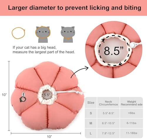 HiDREAM Cat Cone Collar,Cute Waterproof Elizabethan e Collar for Cats,Anti-Bite Lick Wound Healing Safety Cat Recovery Collar,All-Season Style - Image 5