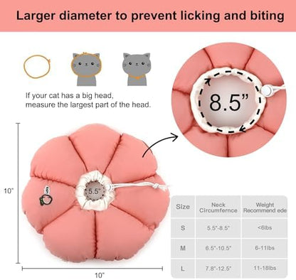 HiDREAM Cat Cone Collar,Cute Waterproof Elizabethan e Collar for Cats,Anti-Bite Lick Wound Healing Safety Cat Recovery Collar,All-Season Style - Image 5