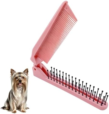 Folding Small Dog Grooming Brush (Hot Pink） by MAEELOU