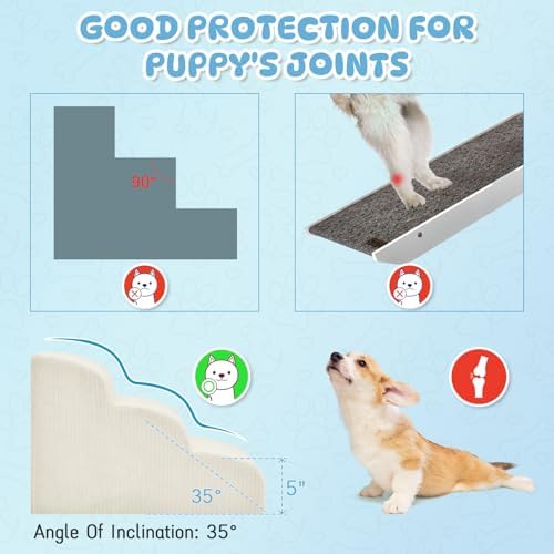Mesa Lemon 3 Step Dog Stairs Pet Ramp for High Beds, Sofas and Cars - Image 4