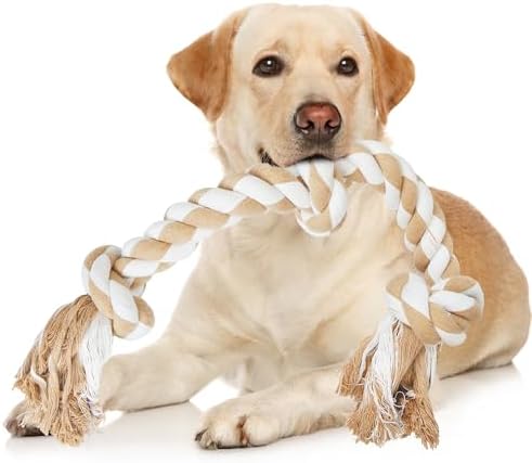 PetiFine Dog Rope Toys for Large/Medium Dogs,Natural Cotton Tug of War Toys by PetiFine