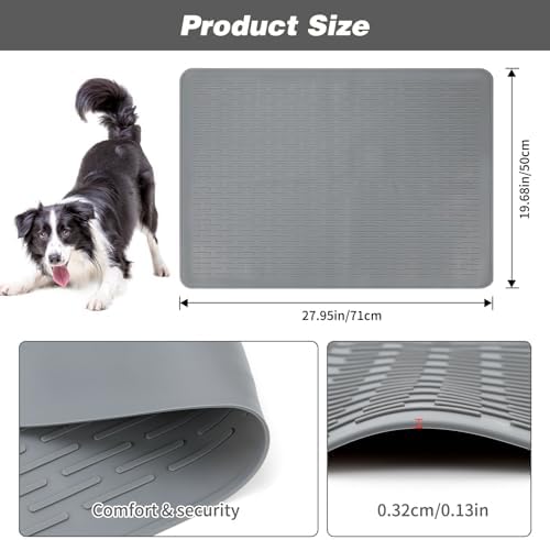 Dog Grooming Table Mat, Non-Slip Silicone Pad, 28 x 19.7 in Grey - Image 2