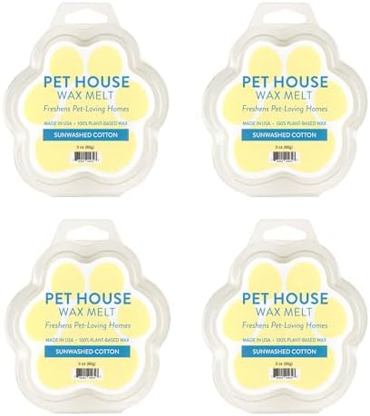 Sunwashed Cotton Scented Wax Melts Plant-Based Wax, 4 Pack Pet House by OneFurAll