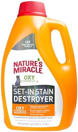 Nature's Miracle Oxy Set-In Stain Destroyer, Cat Odor Control, 1 gal by NaturesMiracle