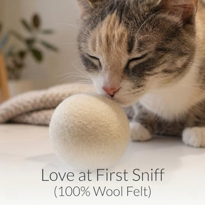 Merlin's Elf Cat Toy Balls for Indoor Cats and Kittens, Natural Sisal, Wool Felt, Rattan and Cotton Balls for Chasing and Interactive Play, 4 Pack - Image 6