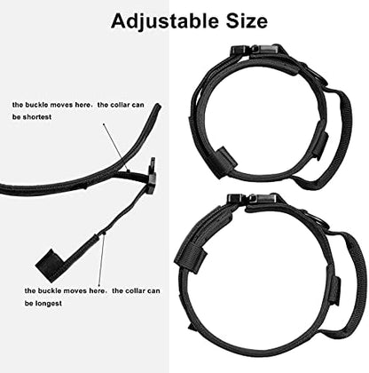 DAGANXI Tactical Dog Collar, Adjustable Military Training Nylon Dog Collar with Control Handle and Heavy Metal Buckle for Medium and Large Dogs, with Patches and Airtags Case (XXL, Black) - Image 3