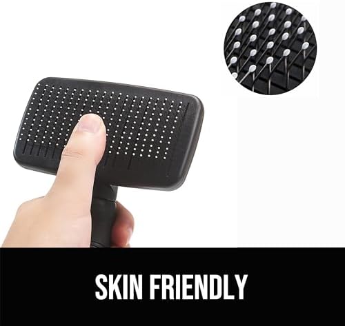 Self Cleaning Slicker Brush for Dogs& Cats, Skin Friendly Grooming Brush for Shedding Long&Short Haired Dogs& Cats, Deshedding Pet Supplies Accessories,Black - Image 4
