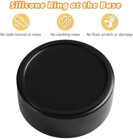 Large Dog Bowls, Non Slip Heavy Ceramic Dog Food and Water Bowl with Silicone Base, 8" Pet Feeding Bowl for Small, Medium, and Big Dogs (Black, 8 Inches) - Image 3