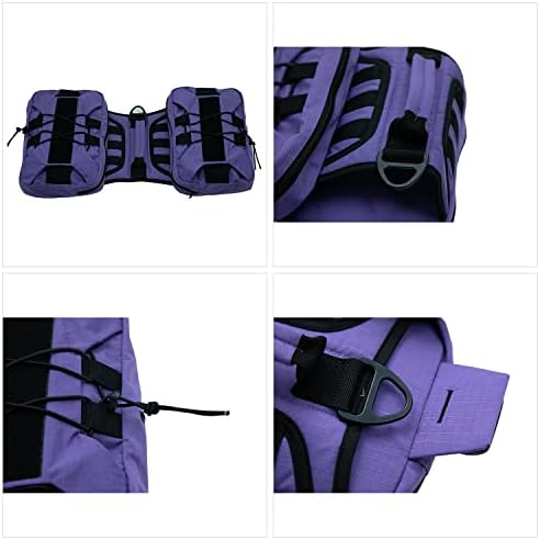 Lovelonglong Medium Large Dog Backpack, Outdoor Hound Saddle Bag with Side Pockets, Adjustable Tactical Pack for Hiking Travel Camping Training Purple L - Image 3