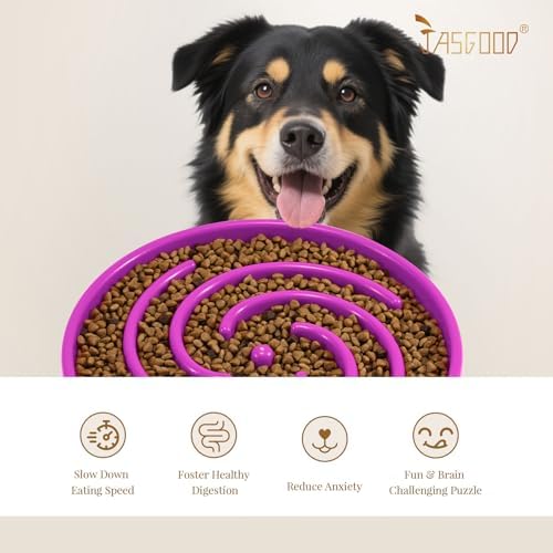 JASGOOD Slow Feeder Dogs Bowl for Large Medium Dogs,Anti-Gulping Pet Slower Food Feeding Bowls Stop Bloat,Preventing Choking - Image 6