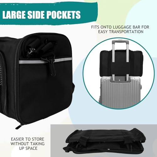 Top tasta Dog Cat Carrier Pet Carriers for Small Medium Large Cats Dogs Carrier Under 25 Lbs Soft Sided Small Puppy Dog Carrier Portable Foldable Dog Cat Travel Carrier （Black 20 * 13 * 13） - Image 6