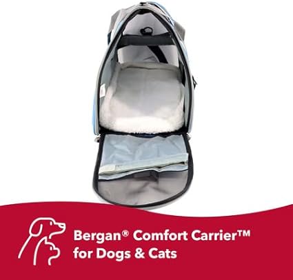 Coastal Pet Bergan Comfort Carrier - Breathable Travel Carrier for Dogs & Cats - Heather Bermuda, 16" x 8" x 11"