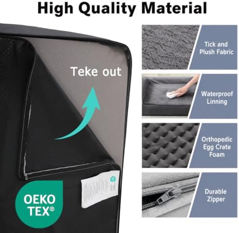 WESTERN HOME Orthopedic XL Dog Bed Extra Large Washable Dog Couch, 42in - Image 3