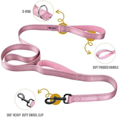 OneTigris No-Pull Dog Leash with Handle for Medium Large Dogs (Pink, 4FT) - Image 3