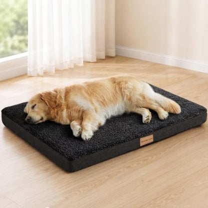 Patas Lague Orthopedic Large Dog Bed Washable Pet Sofa Mat 48''X30'' Black by PatasLague