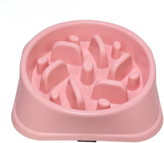 Non-Slip Puzzle Bowl Interactive Slow Feeder for Dogs & Cats – Anti-Gulping Pet Food Dish to Reduce Bloating, Choking & Indigestion – BPA-Free, Durable, Easy to Clean (Pink, Medium)