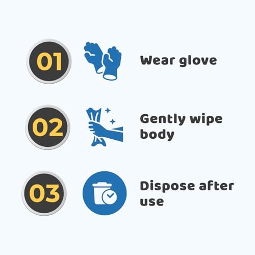 Pet Glove Wipes for Dogs & Cats with Coconut Scent, No Rinse Full Body Cleaning Large Gloves (9.84 x 9.05 inch), Gentle Grooming for Paws Face Ears Eyes Coat, Alcohol Free, 20 Pack - Image 5