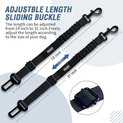 COOYOO Dog Seat Belt,3 Piece Set Retractable Dog Car Adjustable Seatbelts for Vehicle Nylon Pet Safety Heavy Duty & Elastic & Durable Car Harness for Dogs - Image 5