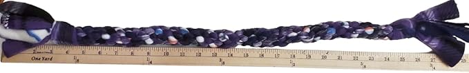 Dog Puppy Tug Pull Toy Rope Play Durable Interactive Entertaining Heavy Duty Fleece Square Braid (Purple)