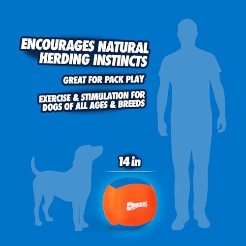 Chuckit! Big Air Fetch Ball Dog Toy, Herding Instincts, 14-in - Image 4