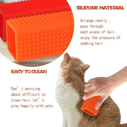 2pcs Pet Hair Remover, Car Carpet Cleaner for Dog & Cat Hair, Interior, Furniture, Sofa （Orange and Red） - Image 4