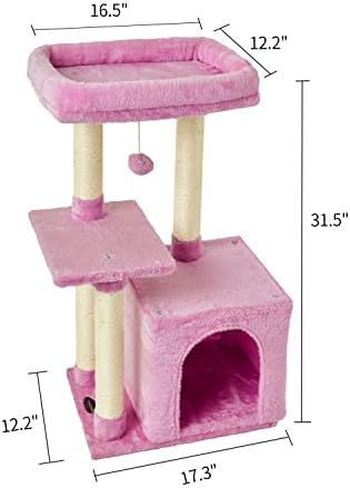 Cute Cat Tree Kitten Cat Tower Condo Cat Furniture Sisal Scratching Posts P - Image 6