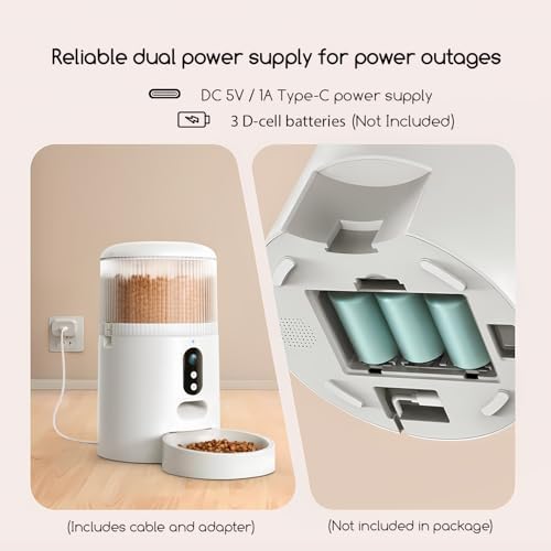 Automatic Cat Feeder with Camera, 3MP HD Video & Night Vision, 5G/2.4G WiFi Smart Pet Feeder with APP Control, 2-Way Audio, Motion Alerts, Low Food Sensor, Timed Cat Feeder for Cats & Dogs, 4L - Image 5