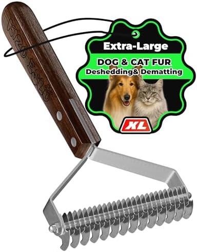 Undercoat Rake for Dogs & Cats, Dog Brush for Shedding, Dematting Comb by KIZOESLO