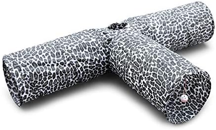 Feline Ruff 3 Way Cat Tunnel. Extra Large 12 Inch Diameter and Extra Long. A Big Collapsible Play Toy. Wide Pet Tunnel Tube for Rabbits, Kittens, Large Cats, and Dogs (Animal Print) by Feline+Ruff