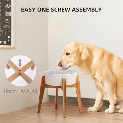 Elevated Dog Bowl Stand for Large Dogs, Wooden Raised Stand Fits 11" Bowls - Image 4