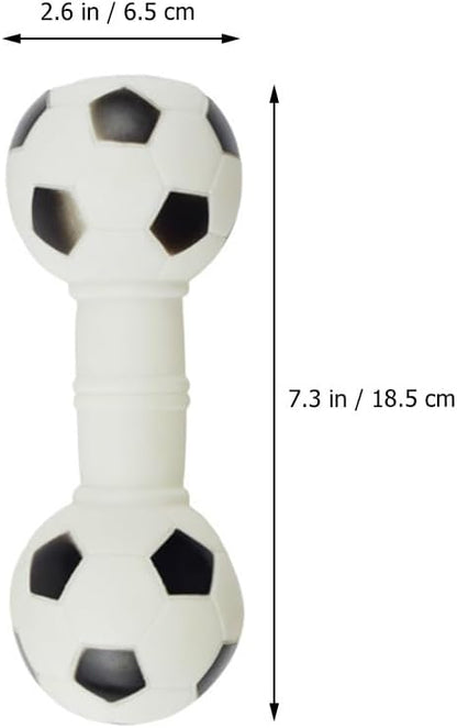 POPETPOP 4Pcs Dog Molar Chew Toys Dog Squeaky Barbell Toys Vinyl Dumbbell for Teething Playthings Pet Squeaky for Puppy