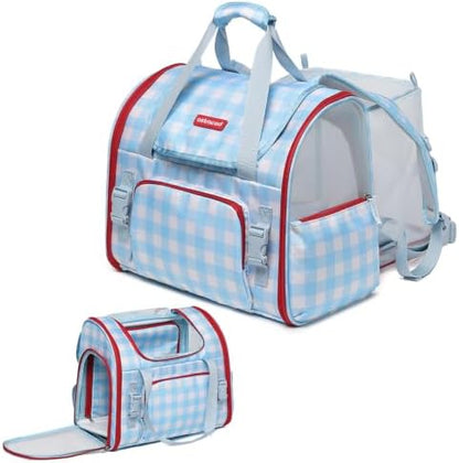 Pet Backpack Carrier for Small Dogs Medium Cats, Puppies,Breathable and Collapsible Design, Portable Travel Bag for Bearded Dragon,Rabbit Cage (Blue, Small) by ioviewforpet