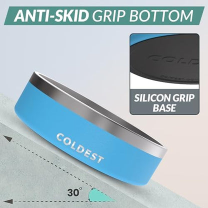 Coldest Dog Bowl - Anti Rust Metal, Non Slip, 3 Layers Insulated Stainless Steel Dog Bowls - Spill Proof & Heavy Duty - Water Bowl for Dogs, Cats & Pets, Dish Washer Safe (42 oz, Celestial Blue) - Image 2