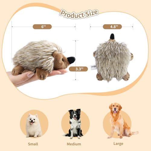 Pawaboo 2 Pack Hedgehog Plush Dog Toy, Squeaky Dog Chew Toy Soft Plush - Image 6