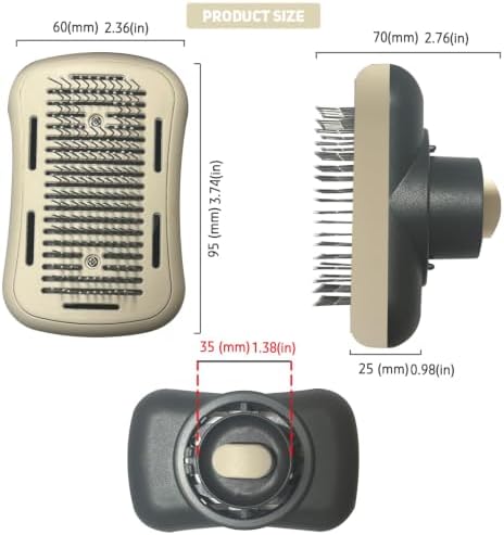 Pet hair blowing comb-Skin Friendly Grooming Tool for Dogs, Cats, and Puppies, Deshedding and Hair Removal for Long and Short Haired Pets (Beige+Dark Grey) - Image 3