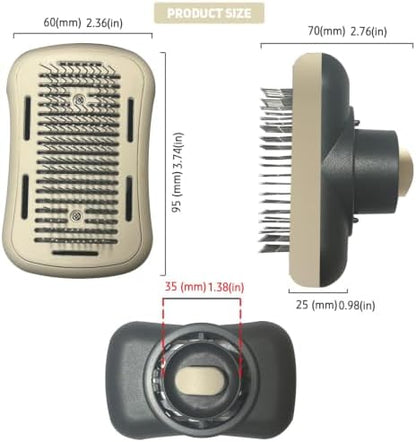 Pet hair blowing comb-Skin Friendly Grooming Tool for Dogs, Cats, and Puppies, Deshedding and Hair Removal for Long and Short Haired Pets (Beige+Dark Grey) - Image 3
