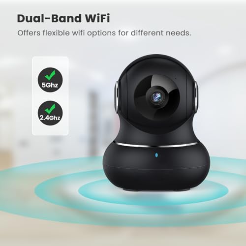 litokam 5ghz Indoor Security Camera, 5MP Cameras for Home Security with 5G/2.4G Dual-Band, Pet Cam with Phone App, AI Motion/Cry Detection, 360° Auto Tracking, Night Vision, Support NVR/Alexa - Image 5