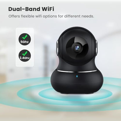 litokam 5ghz Indoor Security Camera, 5MP Cameras for Home Security with 5G/2.4G Dual-Band, Pet Cam with Phone App, AI Motion/Cry Detection, 360° Auto Tracking, Night Vision, Support NVR/Alexa - Image 5
