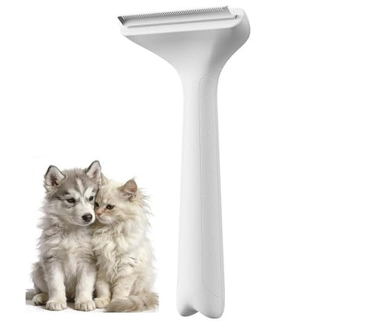 Pet Shedding Comb - Safe ABS Material Deshedding Brush, V-Shaped 1mm Close Teeth, Gentle on Skin, Effortlessly Removes Loose Undercoat & Prevents Matting, Suitable for All Fur Types