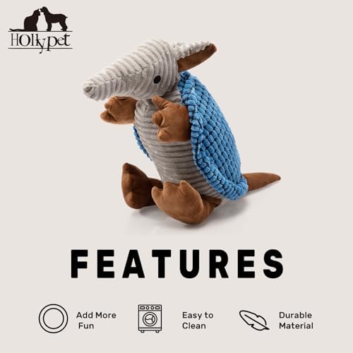 Hollypet Armadillo Squeaky Dog Toys for Medium Large Dogs, 14" - Image 6