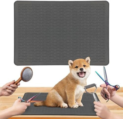 Dog Grooming Table Mat, Non-Slip Silicone Pad, 28 x 19.7 in Black by Lonepetu