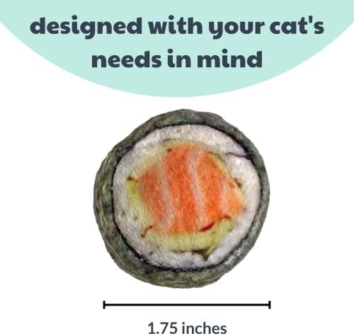 Huxley & Kent Plush Crinkle Catnip Cat Toy, Classic Sushi - Image 3