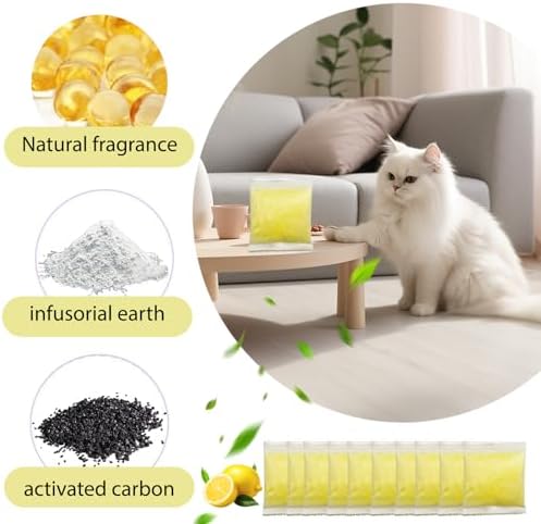 10 PCS Cat Litter Deodorizer Refills Compatible with Whisker OdorTrap Pod,Odor Remover Refills for Litter-Robot 4 Waste Bags & Litter-Robot 3 Waste Drawer, Litter Box Odor Eliminator (Lemon) - Image 3
