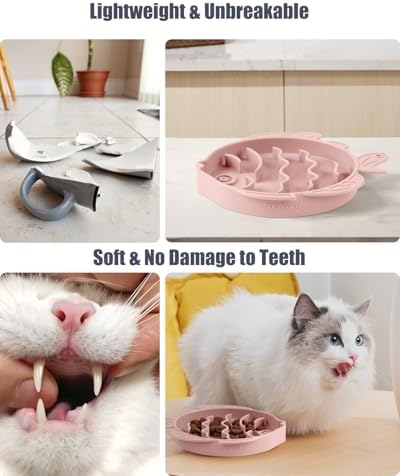 Coomazy Slow Feeder Cat Bowl Silicone Pet Puzzle Feeder for Slow Eating - Image 4