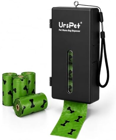 URSPET Dog Poop Bag Dispenser with 4 Rolls, Wall Mount Pet Waste Holder by URSPET