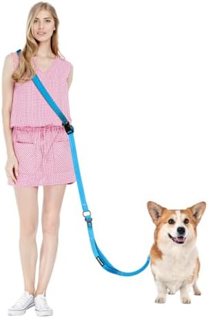 Hands Free Dog Leash & Car Seatbelt Set, Crossbody Leash for Dog Walking by WANFIRE