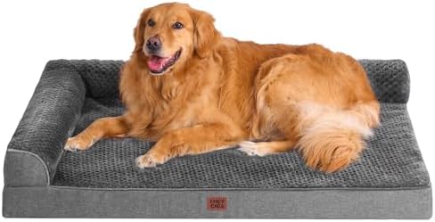 EHEYCIGA Extra Large Dog Bed Othorpedic, Memory Foam XL Dog Bed with Washable Removable Cover, Waterproof Pet Sofa Couch XLarge Size Dogs with Nonskid Bottom, 44x32x6.5, Dark Grey by EHEYCIGA