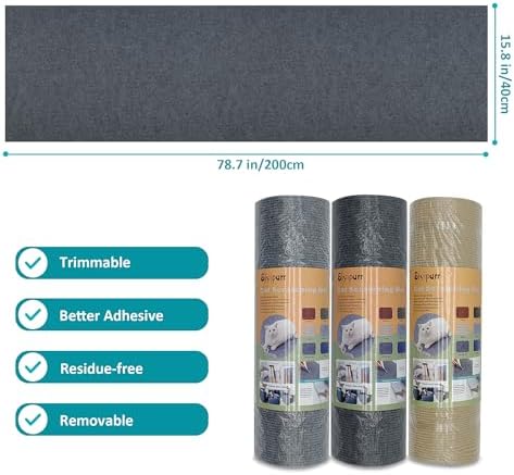 Cat Scratching Mat self-Adhesive, 78.7"x15.8" Cat Carpet Remnants, DIY Climbing Cat Scratcher, Cat Scratch Furniture Protector (Dark Gray) - Image 4