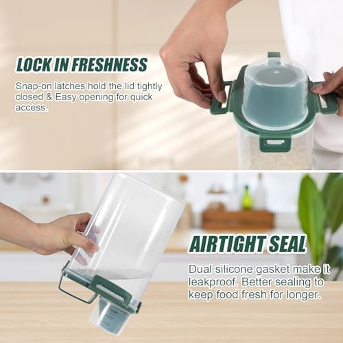 3 Lbs Pet Dog Food Storage Container for Bird Seed Rice Flour - Pine Green - Image 4